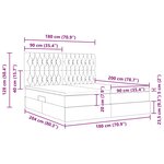 vidaXL Lit de Rangement avec matelas Bleu foncé 180 x 200 cm Velours