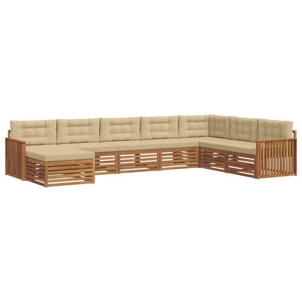 vidaXL Ensemble de canapés d'extérieur 8 pc Naturel et Beige