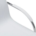 Chaise fauteuil siège de bureau informatique étude cantilever similicuir blanc 02_0023989