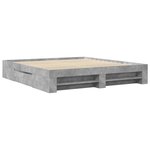 vidaXL Cadre de lit sans matelas gris béton 200x200 cm bois ingénierie