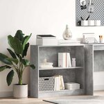 vidaXL Bibliothèque Gris béton 80x24x75 cm Bois d'ingénierie