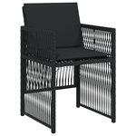 vidaXL Ensemble de repas de jardin 5 pièces avec coussins en poly rotin noir