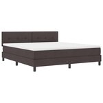 vidaXL Lit à ressorts avec tête de lit Marron foncé 180 x 200 cm tissu