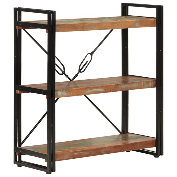 vidaXL Bibliothèque 3 niveaux 77x30x80 cm bois récupération massif/fer