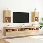 vidaXL Meubles TV avec lumières LED 2 Pièces chêne sonoma 30 5x30x60 cm