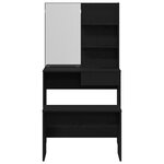 Set de table de maquillage vidaXL en chêne noir en bois reconstitué