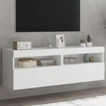 vidaXL Meubles TV muraux avec lumières LED 2 Pièces blanc 60x30x40 cm
