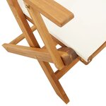 vidaXL Ensemble de bistro 3 Pièces blanc crème tissu et bois massif