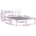 vidaXL Cadre de lit Marron 160 x 200 cm Bois de pin massif