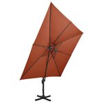 vidaXL Parasol de jardin en porte-à-faux avec double toit terre cuite