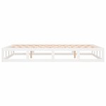 vidaXL Cadre de lit Blanc 150x200 cm Très grand Bois massif
