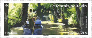 Timbre - Le Marais poitevin - Lettre verte