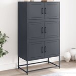 vidaXL Buffet anthracite 68 5x38 5x123 5 cm acier