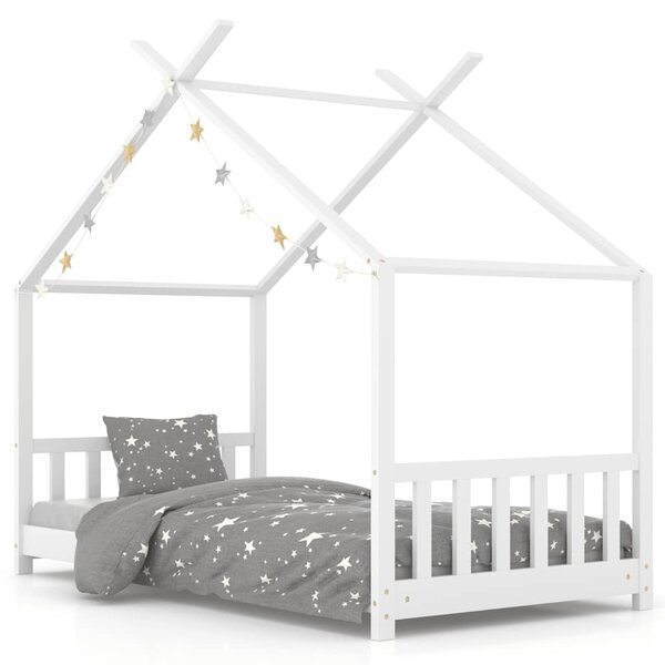 vidaXL Cadre de lit d'enfant Blanc Bois de pin massif 80x160 cm