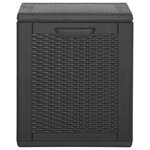 vidaXL Boîte de rangement de jardin 90 L Noir PP Rotin
