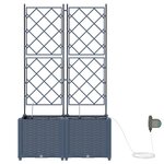 vidaXL Pots de jardin Gris 80 x 40 x 142 cm Acier