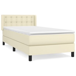 vidaXL Sommier à lattes de lit avec matelas Crème 80x200 cm Similicuir