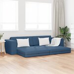 vidaXL Canapé Lit au Sol 2-en-1 Bleu 245x150x60 5 cm Tissu