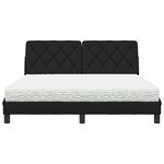 vidaXL Lit avec matelas noir 160x200 cm tissu