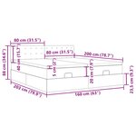 VidaXL Cadre de lit ottoman avec matelas noir 160x200 cm tissu