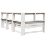 vidaXL Lit bibliothèque sans matelas blanc 90x200cm bois de pin massif