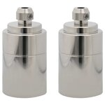 vidaXL Douilles de lampe 2 Pièces nickel satiné E27