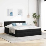 VidaXL Cadre de lit ottoman avec matelas noir 180x200 cm velours