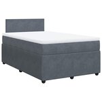 vidaXL Sommier à lattes de lit et matelas Gris foncé 120x200cm Velours