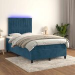 vidaXL Sommier à lattes de lit avec matelas LED Bleu foncé 120x200 cm