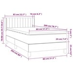 vidaXL Sommier à lattes de lit et matelas Noir 80x200 cm Tissu