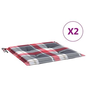 vidaXL Coussins de chaise de jardin lot de 2 carreaux rouges 40x40x3cm