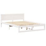 vidaXL Cadre de lit avec tête de lit Blanc 140 x 200 cm Pin massif