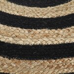 vidaXL Pouf fait à la main Noir 45 x 30 cm Jute