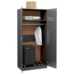 vidaXL Garde-robe Gris brillant 90x52x200 cm Aggloméré