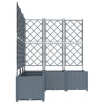 vidaXL Jardinier avec Treillis 5 Pièces Gris Clair 120x120x143 cm