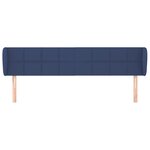 vidaXL Tête de lit avec oreilles Bleu 203x23x78/88 cm Tissu