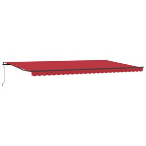 vidaXL Auvent Rétractable Rouge 600 ×300 cm tissu