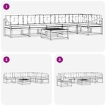 vidaXL Ensemble de canapés d'extérieur 7 Pièces Blanc et gris clair
