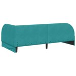 vidaXL Cadre de lit d'angle Turquoise 100 x 200 cm Velours