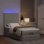 vidaXL Cadre de lit ottoman avec matelas taupe 80x200 cm tissu