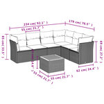 vidaXL Salon de jardin avec coussins 7Pièces mélange beige résine tressée