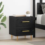 vidaXL Cabinet de chevet 2 Pièces Chêne noir 40 x 35 x 47 5 cm