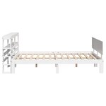 vidaXL Cadre de lit et tête de lit sans matelas blanc 135x190 cm