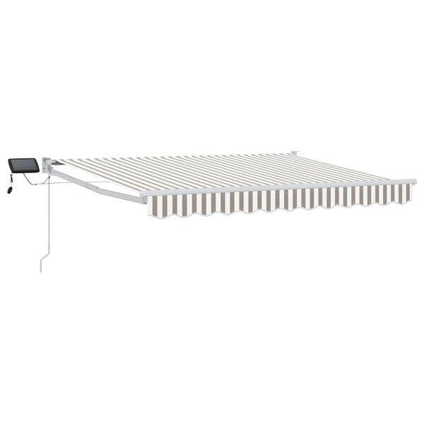 vidaXL Store rétractable manuel avec LEDs Gris clair et blanc