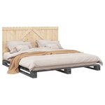 vidaXL Cadre de lit sans matelas gris 200x200 cm bois massif de pin
