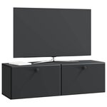 vidaXL Meuble TV mural 98 x 31 x 30 cm Noir Bois d'ingénierie