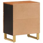 vidaXL Table de chevet marron et noir 50x33x60 cm bois manguier solide