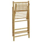 vidaXL Chaises de bistro pliantes lot de 4 coussins gris foncé bambou