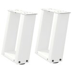 vidaXL Pieds de table basse en U 2 pièces Blanc 30 x (30-31) cm Acier