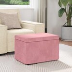 vidaXL Tabouret Rose 61 x 41 x 40 cm Velours et Bois Composite